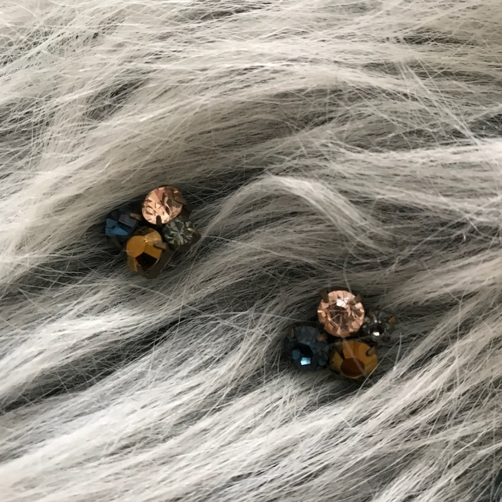 Anthropologie multicolored jewel studs
